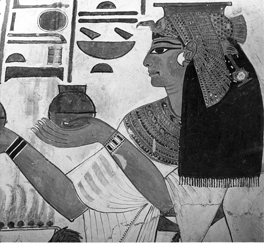 Egypt: Detail of mural painting depicting Queen Nefertari