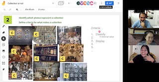 Participants and teacher discuss what makes a collection