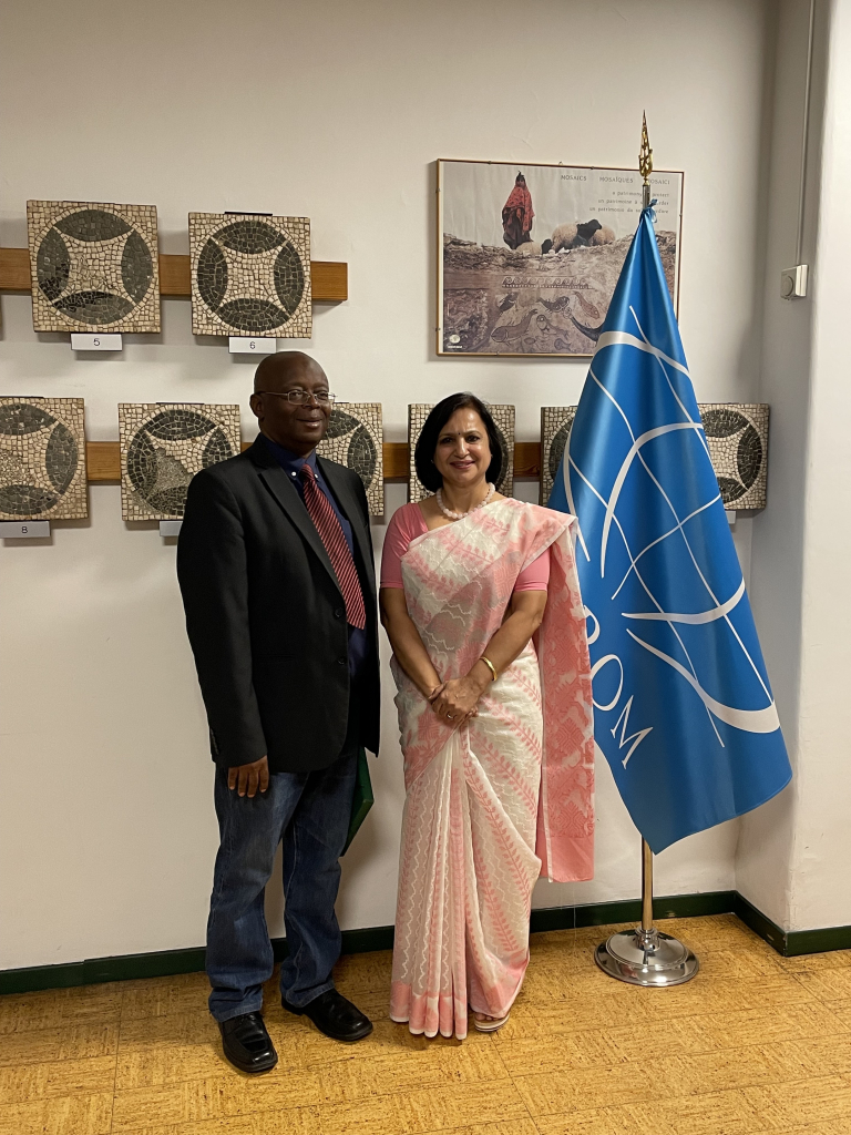 Ambassador of India Dr Neena Malhotra with ICCROM Director-General Dr Webber Ndoro