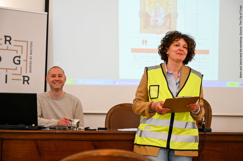 Marin y Jasna dirigen el taller. Fuente: Ciudad de Trogir. 