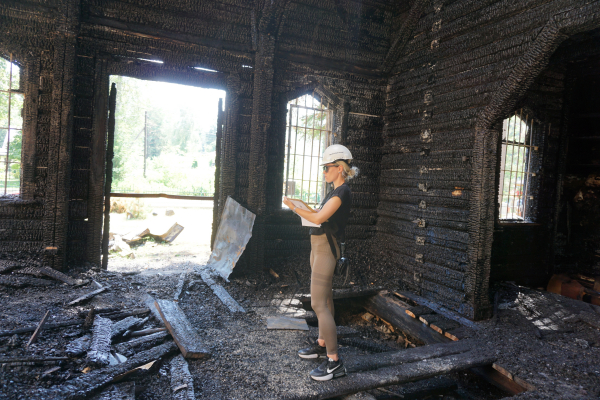 Prevent- Linda Lainvoo during an assessment after a fire in Estonia