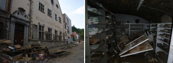  Exterior and interior of a flood affected heritage building. Source: Royal Institute for Cultural Heritage (KIK-IRPA)