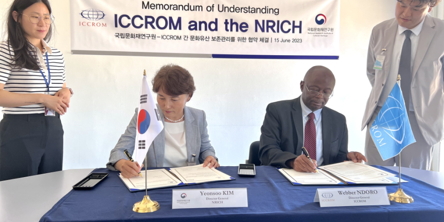 L'ICCROM collabora con l'Istituto Nazionale di Ricerca sui Beni Culturali della Repubblica di Corea per la conservazione e la gestione del patrimonio culturale