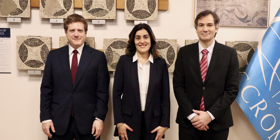 On 16 April 2024, ICCROM Director-General had the honour of receiving the Chargé d'Affaires Mr Alejandro Luppino, Counselor of the Argentine Embassy and Mr Lucas Ricardo Paviolo, Secretary of the Embassy.  
