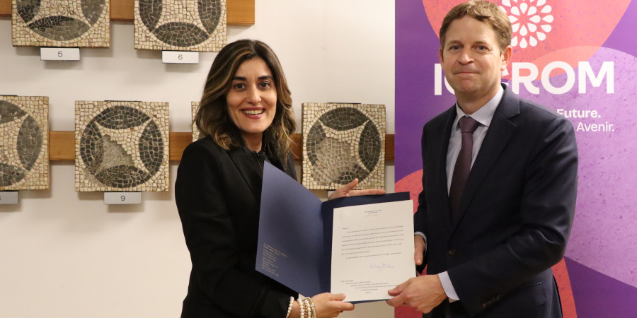 L'ICCROM accueille l'Ambassadeur de l'ONU Jeffrey Prescott 