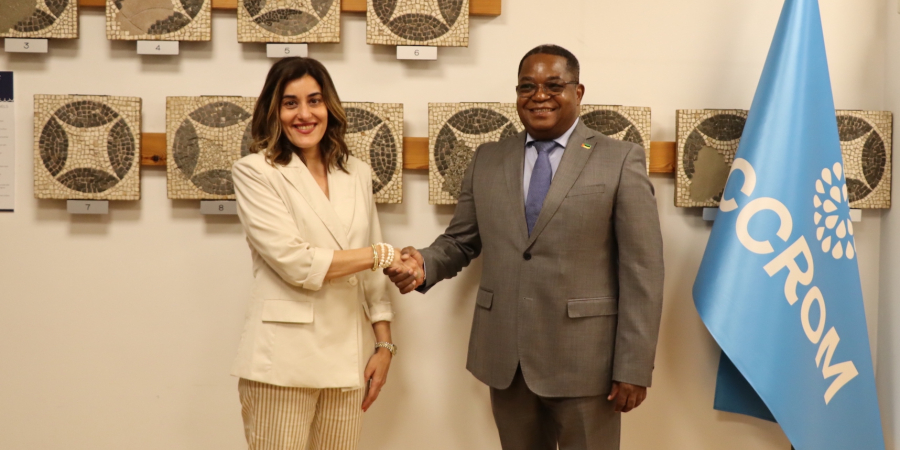 On 3 July, ICCROM Director-General had the honour of receiving the visit of H.E. Ambassador Santos Alvaro, the Ambassador of Mozambique to Italy to ICCROM’s Headquarters.