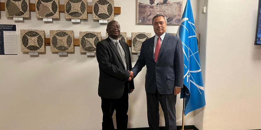 On 22 June 2023, the Director-General of ICCROM, Webber Ndoro, had the honour of receiving Alessandro De Pedys, Director General for Public and Cultural Diplomacy, Ministry of Foreign Affairs and International Cooperation (MAECI)