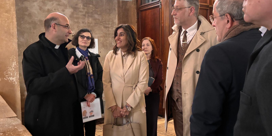 Minister Giuli and Director-General Gujral in Padua for the discovery of the Mantegna fragments