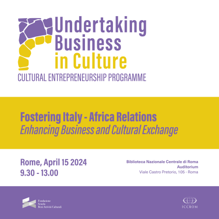  È dedicata alle relazioni culturali tra l’Italia e i Paesi africani la conferenza internazionale Fostering Italy-Africa relations: enhancing business and cultural exchange, promossa dalla Fondazione Scuola dei beni e delle attività culturali e dal Centro Internazionale di Studi per la Conservazione e il Restauro dei Beni Culturali – ICCROM, in programma il 15 aprile nell’Auditorium della Biblioteca nazionale centrale di Roma. 